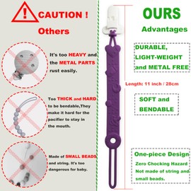 Pacifier Clip MOBU 4 Pack Silicone Pacifier Clips Holder for Baby Boy Girl Newborn Essentials One Piece Design Universal Pacifier Holder Birthday,Shower Gift (4 Colors_Ⅱ)