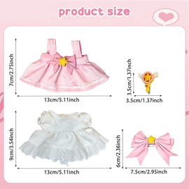Cute 17 cm Large Doll Clothes, Mini Dolls Clothing Outfit, Clothes Dolls, Mini Plush Clothes for Dolls, Doll Clothes for 17 cm Dolls, Doll Clothes for Children Gift (D)