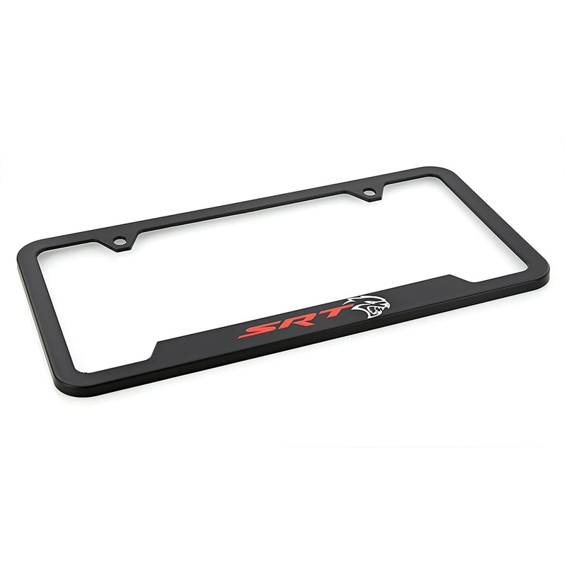 Dodge Challenger SRT Hellcat Plastic Black License Plate Frame Tag