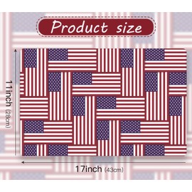 WRAPAHOLIC 50 Sheets Stars and Stripes 4th of July Paper Place Mats - 11 x 17 Inch Disposable Placemat American Flag Decorative Paper Table Mats for Independence Day