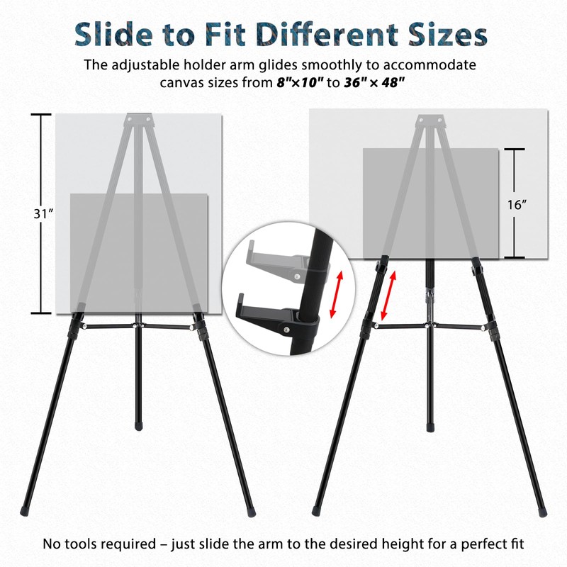 64" Aluminum Telescoping Display Easel, Adjustable Easel Stand for Sign,