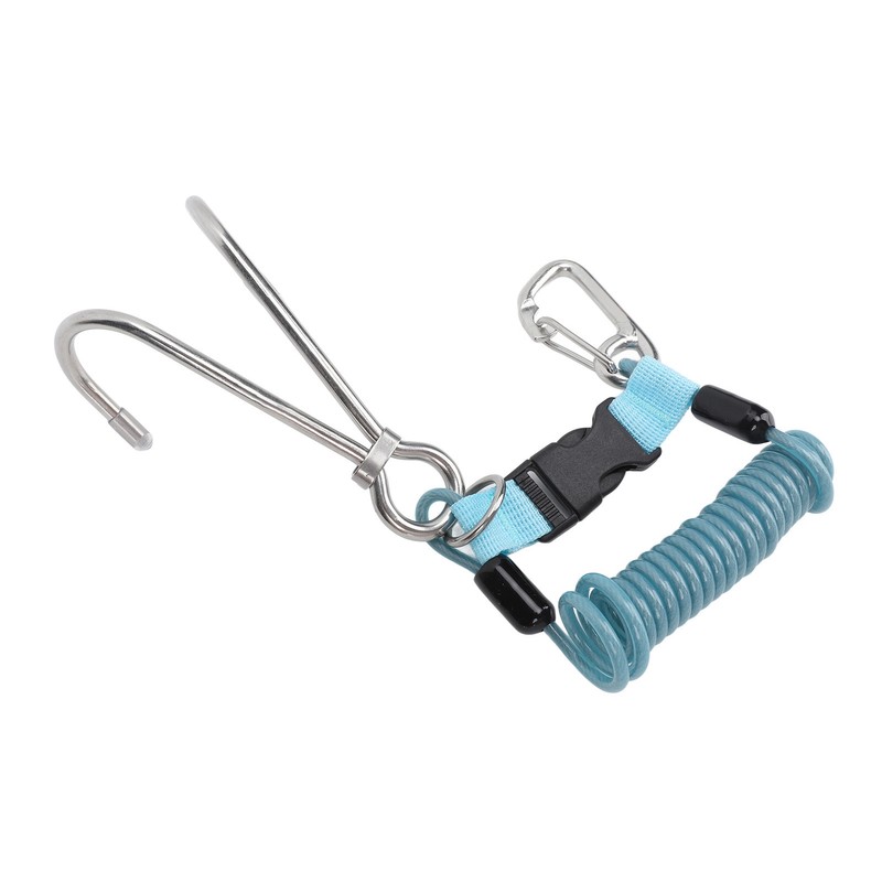 Spring Coiled Diving Hook Stainless Steel Double End Snap Clip