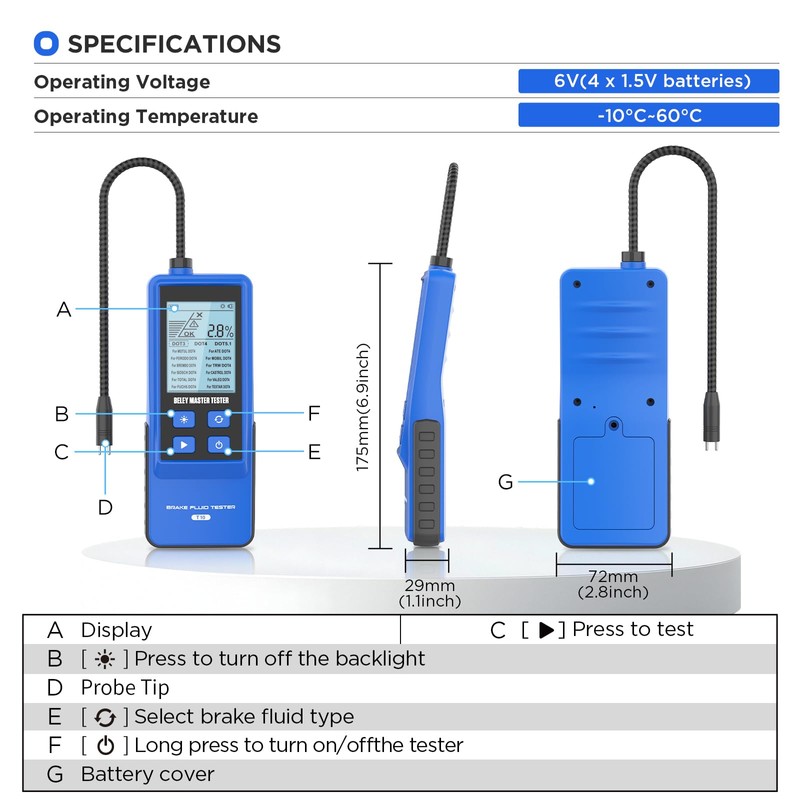 PLAYOCCAR Transmission Fluid Tester Automotive Digital Oil Quality Test Detector