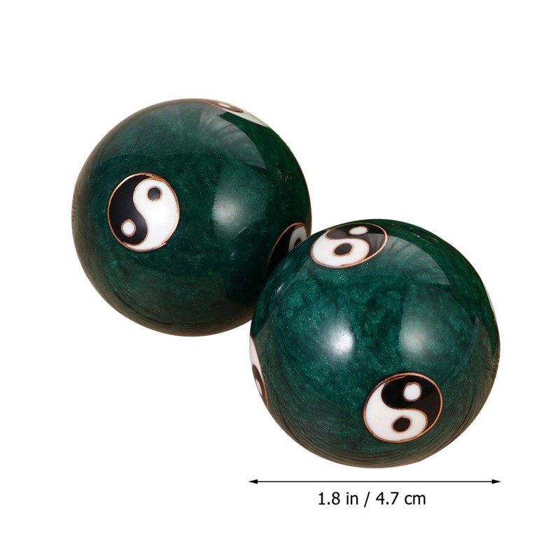 Healifty 1 Pair Jade Massage Balls Chinese Tai Chi Pattern