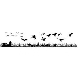 Goose Hunting Field Scene Window Kit Hunting Truck Window Kit goose hunting decals for window 1701 by Waterfowldecals (Black)
