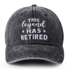 Retirement Gifts for Men Women, Vintage Retired Baseball Cap Adjustable, Funny Retired Embroidered Washed Cotton Hats for Dad Mom Boss Co-Workers Friends, Retirement Party Decorations Dark Grey
