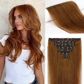 Leterly Clip in Hair Extensions Real Human Hair 14 inch 7pcs Straight Remy Human Natural Hair Invisible Clip ins for Women Gift Light Brown