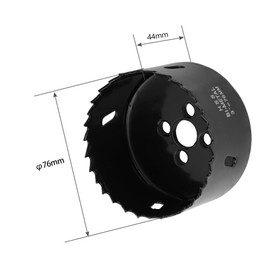 Flintronic Hole Saw 76 mm, Bi-Metal Hole Saw, High-Speed Steel HSS M42 Hole Cutter Set, 1 Drill, 1 Mechanical Spring, 1 Connecting Rod, Hole Saw for Aluminium, Wood, PVC Panel and Plastic Plate