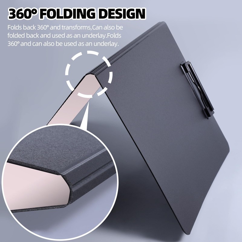 FRETONBA Clipboard A4 with Double Clips, Foldover Clip Board with