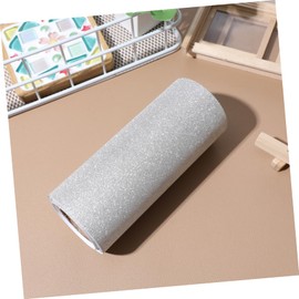 CAXUSD 1 Roll Glitter Wallpaper Border Stickers of Silver Glitter Trim Wide Peel and Stick Wall Decoration for Furniture Bulletin Boards and DIY Crafts