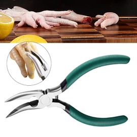 WeiLaiKeQi Chicken Feet Boneless Pliers, Multipurpose Duck Goose Claw Bone Shaving Scissors Clip, Removal Tool for Pulling, BBQ, Kitchen, green