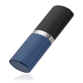 nicolde Glasses Case, Hard Case, Sunglasses, Leather-like, Gift, Compact, Ultra Lightweight, Men's, Women's, blue x black