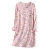 Inadays 3 Pack Women's Cotton Nightgown Sleepwear Long Sleeves Nightshirt