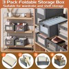 Ruucy 3 Pack Foldable Storage Box, Wardrobe Storage Boxes With