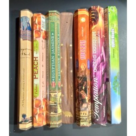 Assorted 120 Sticks Of Incense With Elephant Boat Burner, HEM, Tulasi, SAC, Kamini, More