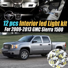 Mr. Brighton 12Pc Super White Interior LED Light Bulb Kit Package for 09-13 GMC Sierra 1500