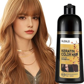 Natural Golden Brown Hair Dye Shampoo 3-in-1 16.9 FL OZ, Add Keratin ,Semi-permanent Hair Color Shampoo For 100% Gray Hair Coverage, Long Lasting Hair Color, Easy to Use,Ammonia Free No Harsh Chemicals For Adults Haircare - Colour: Dark Brown