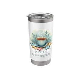 Puzzling Is My Therapy Calm Relaxation Stainless Steel Insulated Tumbler