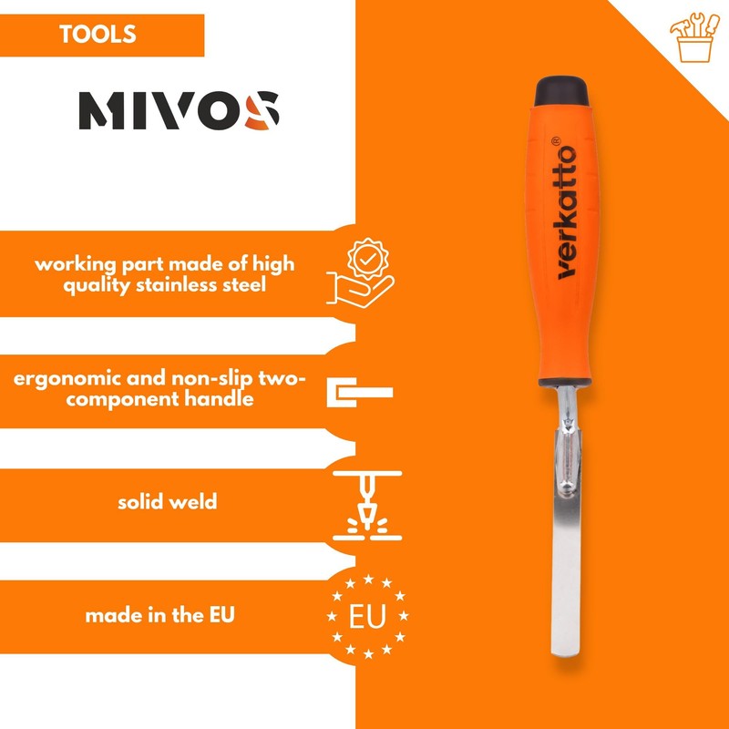 Mivos 12mm Brick Joint Trowel - Rustproof Macon Trowel for