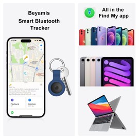 Air Tracker 4-Pack and 2pcs Extra Replaceable 2032 Batteries, Bluetooth + UWB Smart Tag Work with Apple Find My App (iOS Only), Item Locator Finder for Keys Vehicles Dogs Luggage Pets Bags