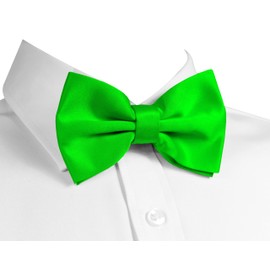 trilece Bow Ties for Men - Men's Solid Pretied Bowties for Formal Wear - Adjustable Bow Tie - Bow ties for Woman, Neon Green, Standard