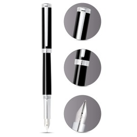 Sheaffer Intensity Onyx Fountain Pen with Chrome-Plated Trim and Broad Nib