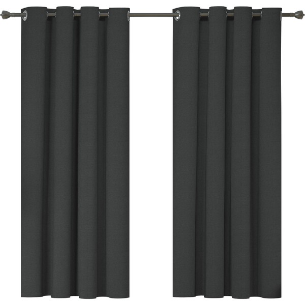 Ystyle Thermal Curtain Cold Protection Set of 2 Curtains Opaque 100% Thermal Protection Curtain 140 x 160 cm Thermal Curtain Against Cold and Heat Blackout Curtain Black
