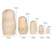 TRIXES Unpainted Russian Dolls Nesting Eggs x5 Layer Wooden DIY