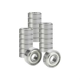 EIGHTNOO 20Pcs 608 ZZ Ball Bearings – Bearing Steel and 8x22x7mm 608 ZZ Double Metal Shielded Miniature Deep Groove Ball Bearings for Skateboard Roller Inline Skates