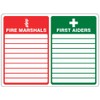 300mmx200mm Fire Marshals/First Aiders Sign Rigid Plastic