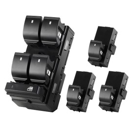 Power Window Switch Driver Side & Passenger Window Switch for 2007-2013 Chevy Silverado GMC Sierra 1500 2500 3500, 2009-2017 Traverse Acadia, 2008-2011 HHR Door Lock Switch Button, 20945129, 25789692