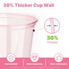 100 Pack Pink Plastic Cups with Lids and Straws 16
