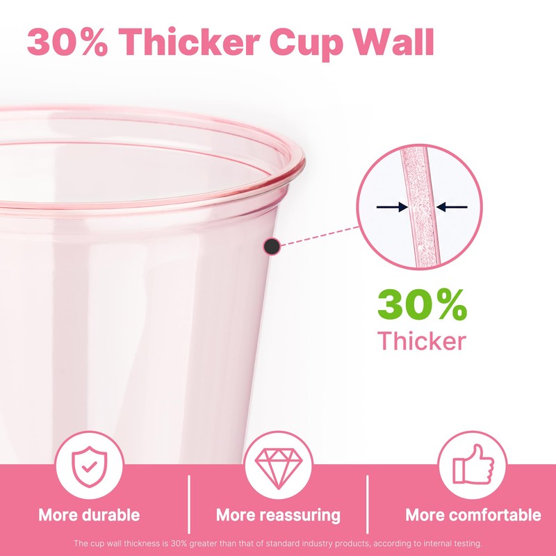 100 Pack Pink Plastic Cups with Lids and Straws 16