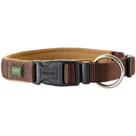 HUNTER Neoprene Vario Plus Dog Collar Nylon with Neoprene Padded 60/2.5 (L-XL), Brown/Caramel