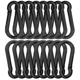 EPHECH 30PCS 3" Black Heavy Duty Spring Snap Hook, M8 5/16" Galvanized Steel Snap Hook Carabiner Quick Link Carabiner Clip, 500LBS Holding Capacity Quick Link Keychain for Swing Hammock Gym Outdoor
