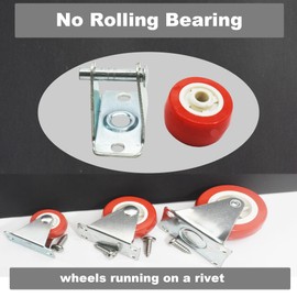 Floyutin 3 inch Rigid No-Swivel Plate Hard Rubber Caster Wheels for Furniture and Workbench 6 Packs(Free Screws)