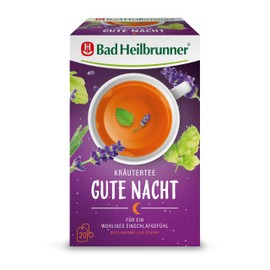 Bad Heilbrunner Gute Nacht Tee - Kräutertee im Filterbeutel - Melisse, Lavendel, Hopfenzapfen - für ein wohliges Einschlafgefühl - bei innerer Unruhe & Einschlafproblemen (5 x 20 Filterbeutel)