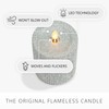 Luminara Brilliant Silver Glitter Ribbed Flameless LED Candle Moving Flame