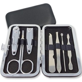 COLORBIRD ネイルケアセット 爪切り ネイルケア 爪やすり 甘皮処理 眉毛 ハサミ 毛抜き 耳かき カラフル (7ブラック)