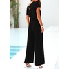 KIRUNDO Black Jumpsuits for Women Casual Summer Loose One Piece