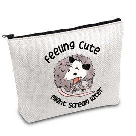 Possum Gift Opossum Lover Gift Feeling Cute Might Scream Later Opossum Makeup Bag Opossum Mom Gift Screaming Possum Gift (Scream Later UK)