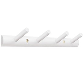 Homode Coat Rack Wall Mount, Coat Hooks for Wall, Wooden Pegs Hanging, Modern Bamboo Towel Rack for Bathroom, Hat Hanger Hook Rail for Entryway or Nursery, White