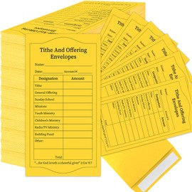 gisgfim 500Pcs Tithes And Offering Envelopes For Church Offering Tithe Envelopes For Church Supplies Donation Church Offering Envelopes 6.5x3.5 Inch Church Envelopes For Tithe And Offering(Yellow)
