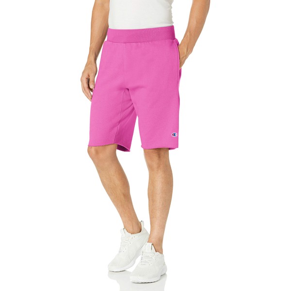 Champion Men's 10 Inch Reverse Weave Cut-Off Shorts, peony parade