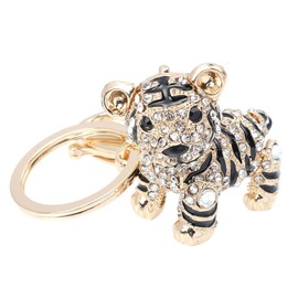 VALICLUD Tiger Key Ring Suitcase Letters Protective Amulet Medallion Gold Key Rings Key Ring Car Key Ring Handbag Pendant Metal Miss Rhinestones, golden
