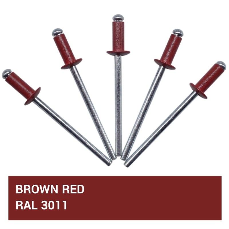 Pack of 50 Painted Blind Rivets 3.2 x 8 mm,
