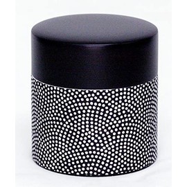 Kotodo Takahashi Seisakusho Tea Caddy KuroTO Komon Flat 3.5 oz (100 g) (Shark Komon #76)