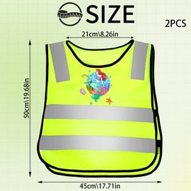 YOUYIKE Children's High Visibility Vest, Pack of 2/3 Reflective Safety Vest, Yellow, Safety Vest, Bicycle Child from 3-12 Years, 360 Degree Reflective Vest for Going to School, Cycling, Sports