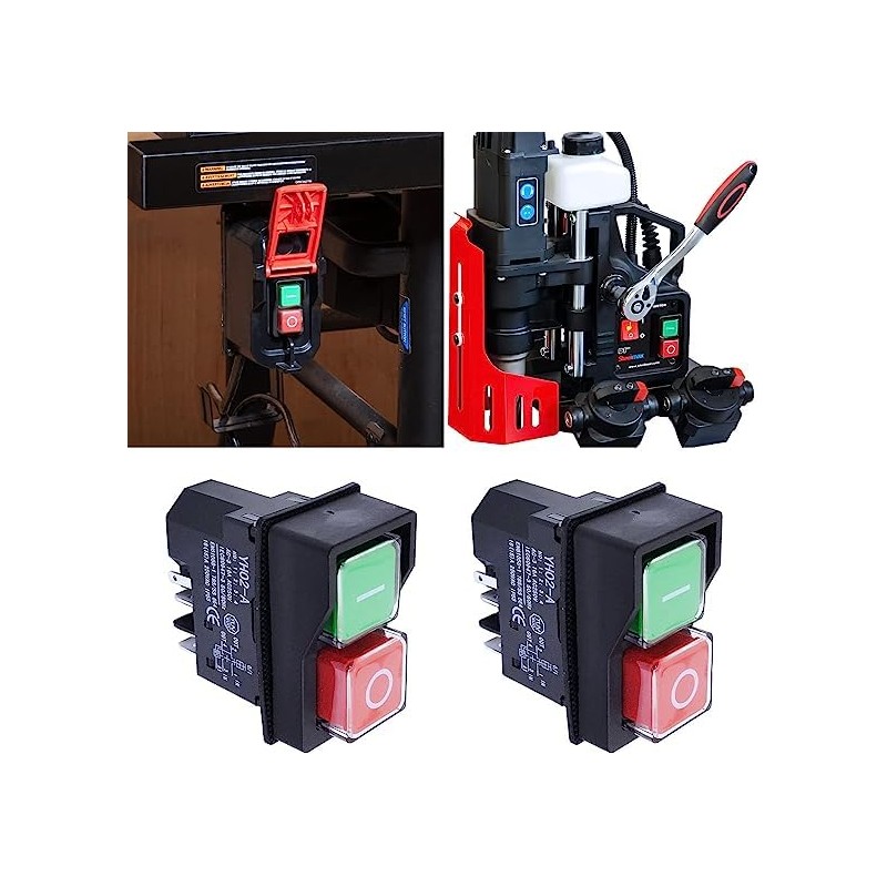 Pair of IP55 Electric On Off Switch Red and Green