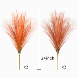 WESAIL Artificial Bush Pampas Grass,Faux Pompous Grass Bulrush,Fake Pampas-Grass Plant Greenery Bouquets for DIY Decorations,4 of Pack